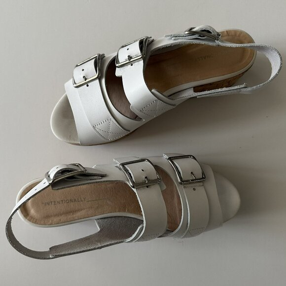 Intentionally Blank White Platform Shoe Cork Sole. Size 38 - Picture 3 of 6